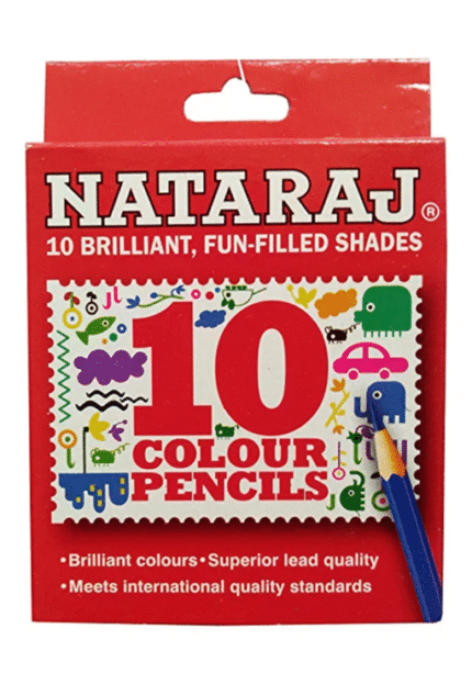 Nataraj -12 Colour Pencils - With Free Sharpener