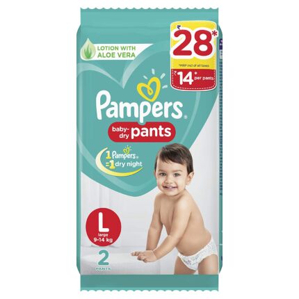 Pampers 2Pcs., Large 9-14Kg., Dry Large Diapers Pants